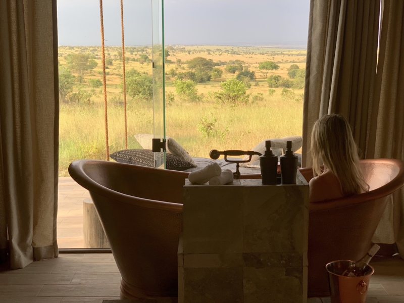 Bath views from Nimali Mara, Serengeti, Tanzania