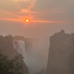 Victoria Falls at sunrise in October 