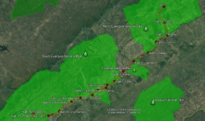 Map of the Walk Luangwa Routing